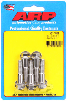 M8 x 1.25 x 35 hex SS bolts