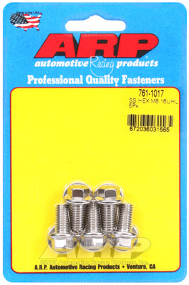 M8 x 1.25 x 16 hex SS bolts