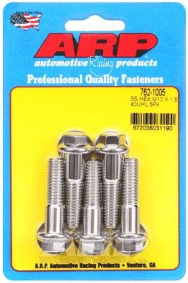 M10 x 1.50 x 40 hex SS bolts