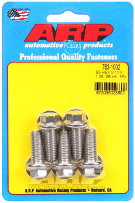 M10 x 1.25 x 25 hex SS bolts