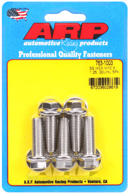 M10 x 1.25 x 30 hex SS bolts