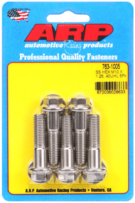 M10 x 1.25 x 40 hex SS bolts