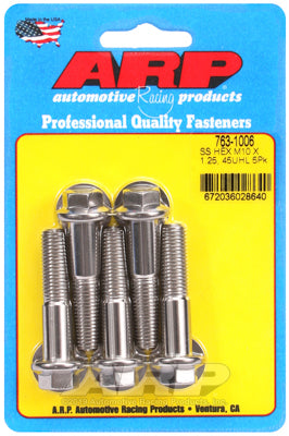 M10 x 1.25 x 45 hex SS bolts