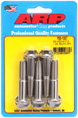 M10 x 1.25 x 50 hex SS bolts