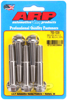 M10 x 1.25 x 60  hex SS bolts