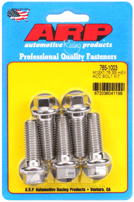 M12 x 1.75 x 35 hex SS bolts