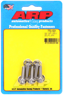 M6 x 1.00 x 20 12pt SS bolts