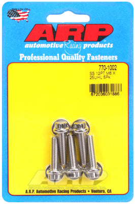 M6 x 1.00 x 25 12pt SS bolts