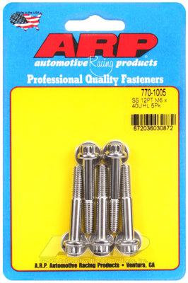 M6 x 1.00 x 40 12pt SS bolts