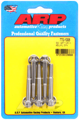 M6 x 1.00 x 45 12pt SS bolts