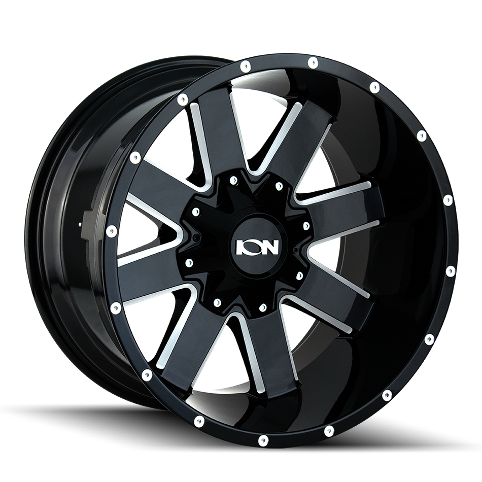 ION 141 GLOSS BLACK MILLED 20X9 8-180 18MM 124.1MM