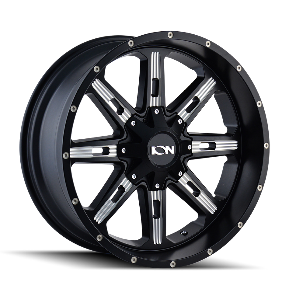 ION 184 SATIN BLACK MILLED 20X9 6-135/6-139.7 18MM 106MM