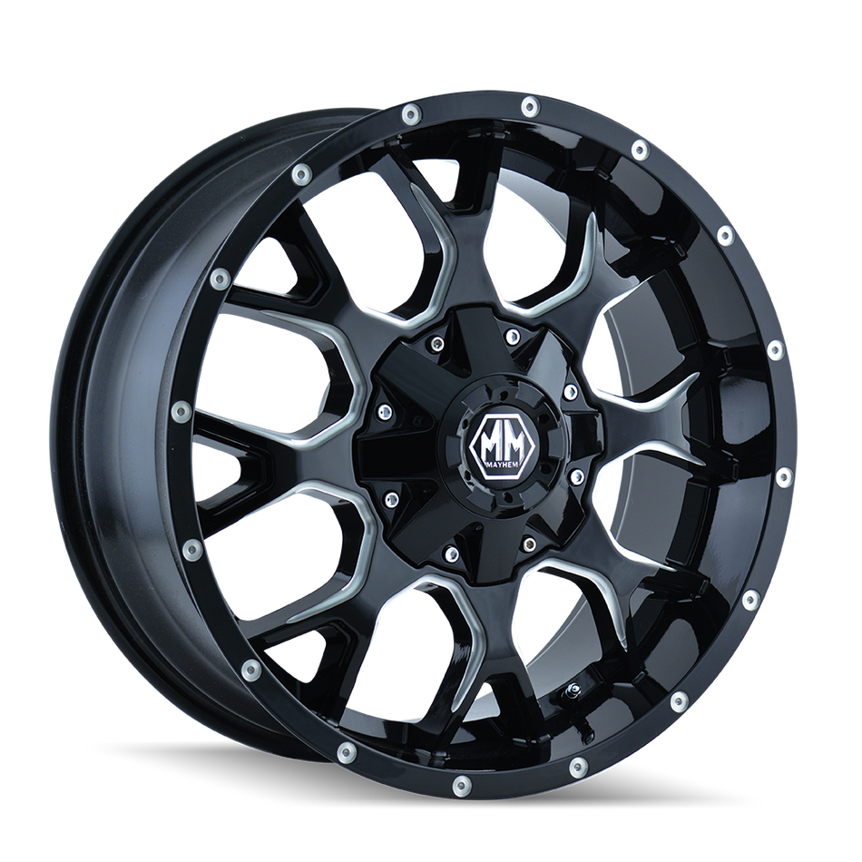 MAYHEM WARRIOR 8015 GLOSS BLACK MILLED 20X9 6-120/6-139.7 0MM 78.1MM