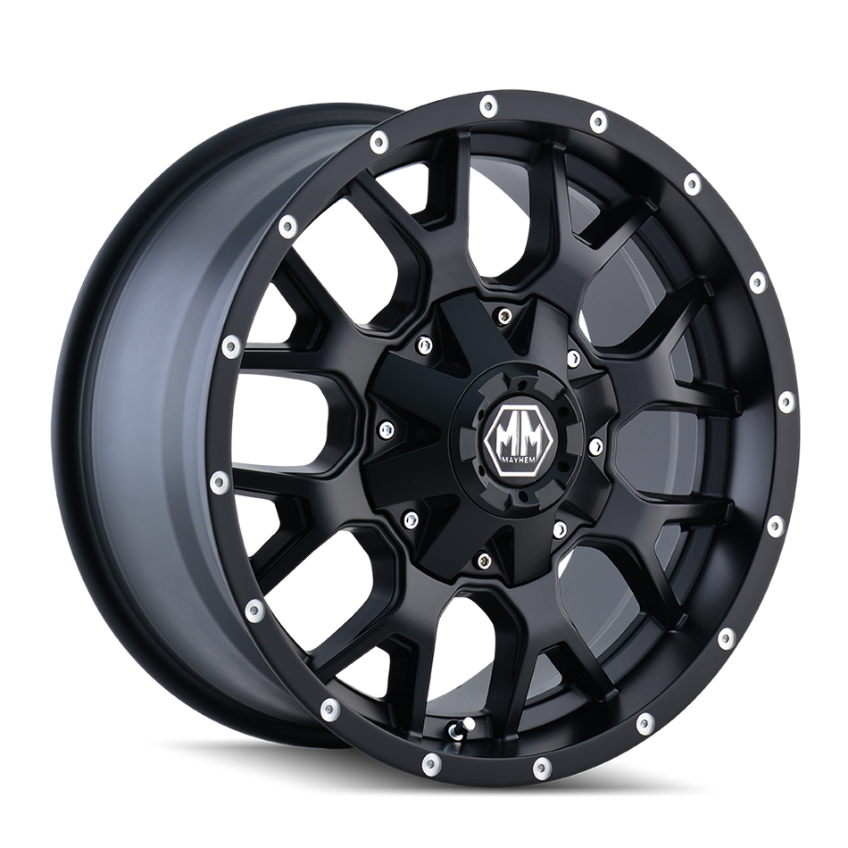 MAYHEM WARRIOR 8015 MATTE BLACK 20X10 8-165.1/8-170 -25MM 130.8MM