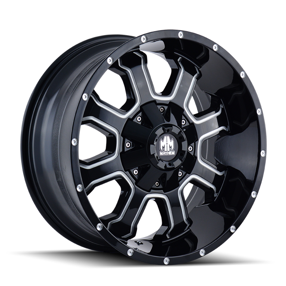 MAYHEM FIERCE 8103 GLOSS BLACK MILLED 18X9 5-114.3/5-127 18MM 87MM