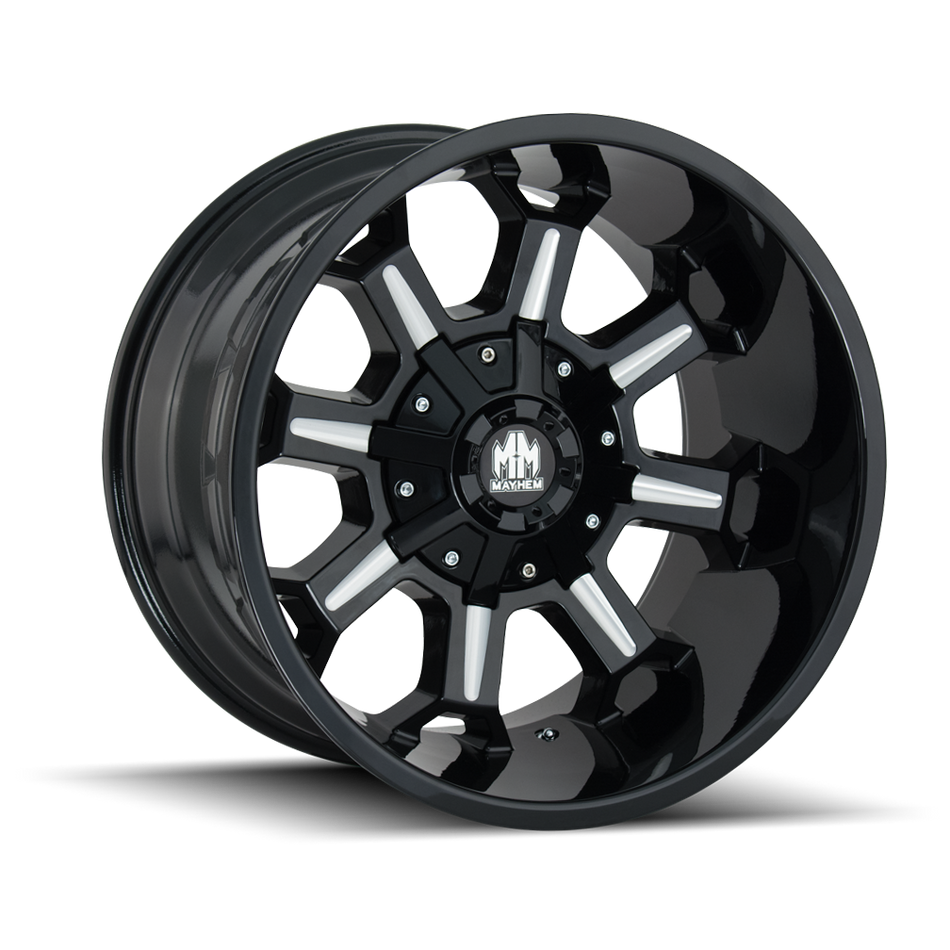 MAYHEM COMBAT 8105 GLOSS BLACK MILLED 20X10 6-135/6-139.7 -19MM 106MM