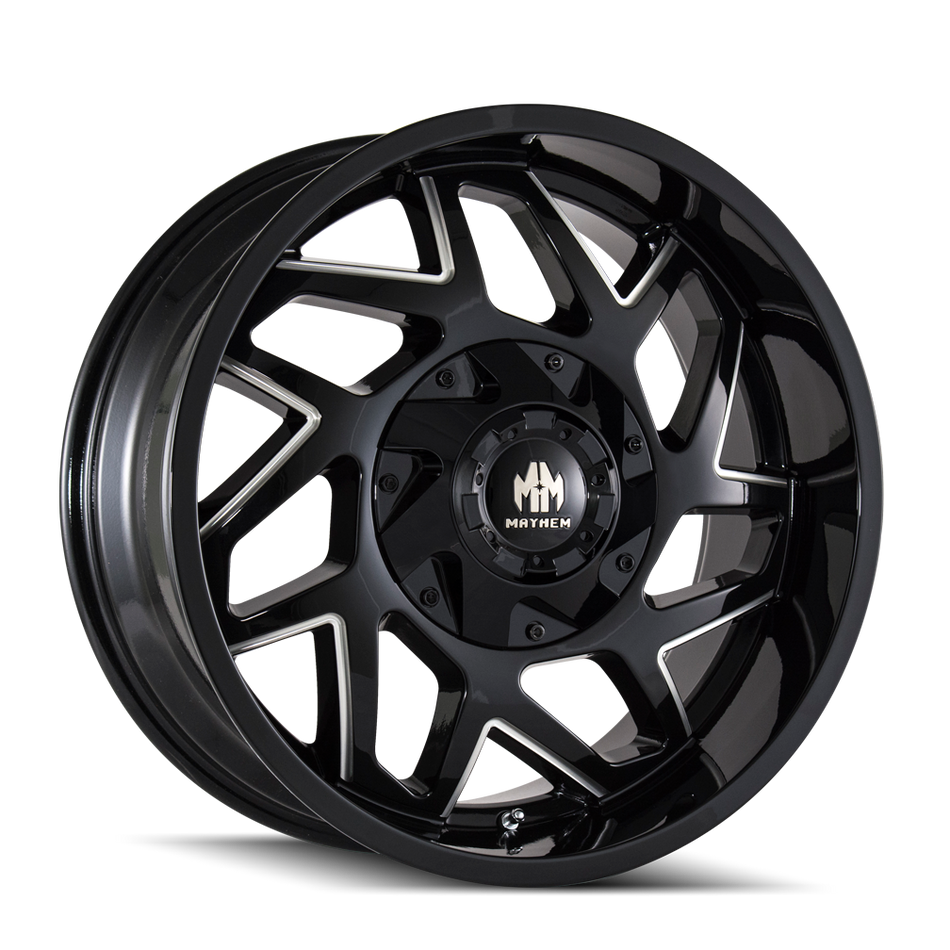 MAYHEM HATCHET 8106 GLOSS BLACK MILLED 20X9 8-165.1/8-170 0MM 130.8MM