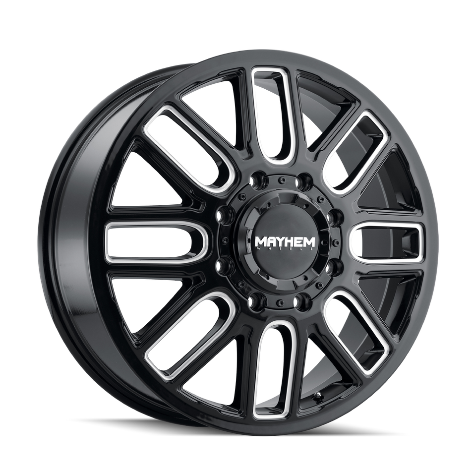 MAYHEM COGENT DUALLY (8107) GLOSS BLACK MILLED 20X8.25 REAR 8-210 -192MM 154.2MM