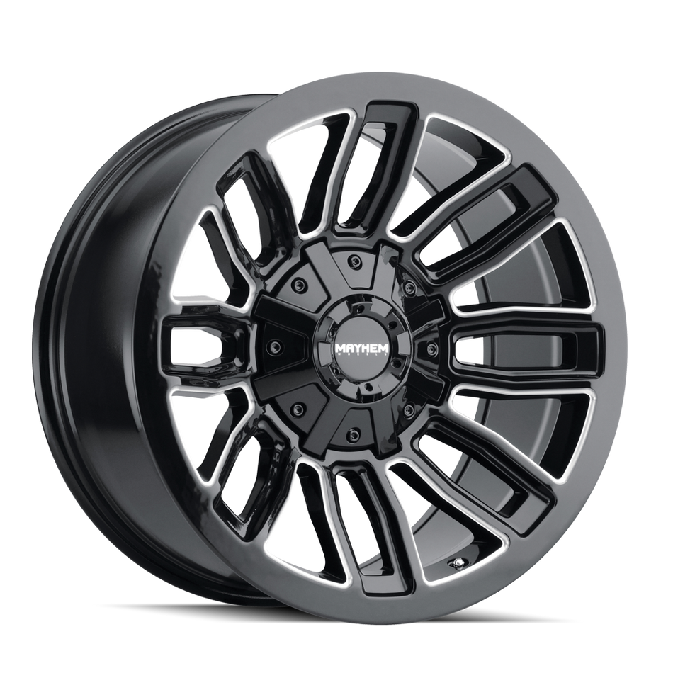 MAYHEM DECOY 8108 GLOSS BLACK MILLED 20X9 8-165.1/8-170 0MM 130.8MM