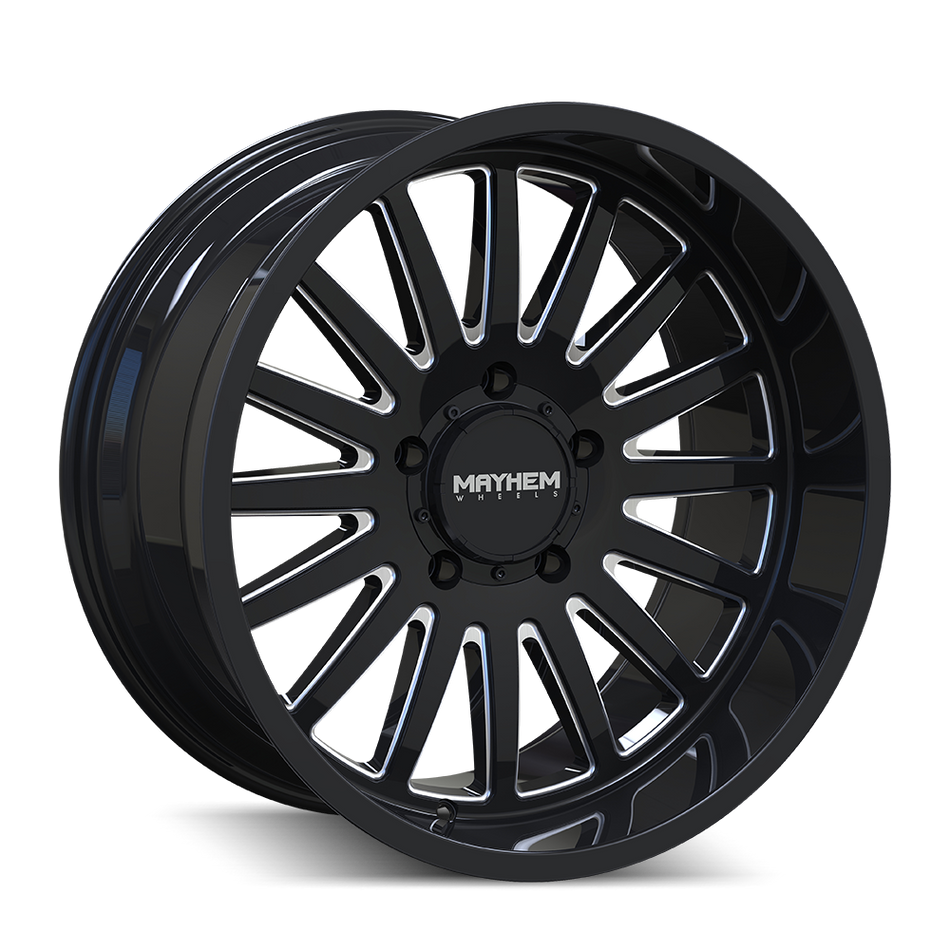 MAYHEM UTOPIA 8114 GLOSS BLACK MILLED 22X12 8-165.1 -44MM 125.2MM