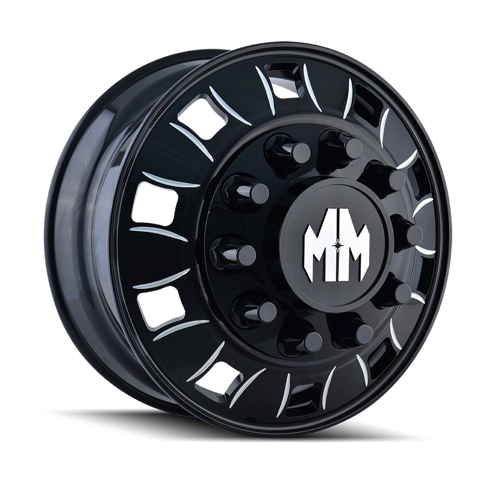 MAYHEM BIGRIG 8180 FRONT GLOSS BLACK MILLED 22X8.25 10-285.75 169MM 220.1MM