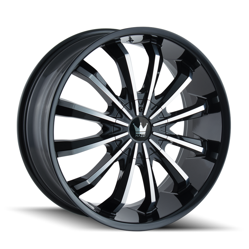 MAZZI FUSION 341 GLOSS BLACK MACHINED 22X9.5 6-135/6-139.7 30MM 106MM