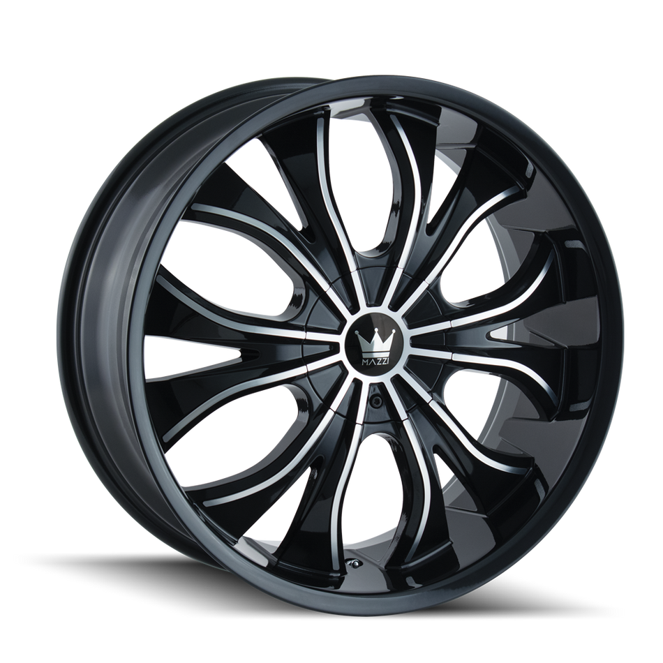 MAZZI HUSTLER 342 GLOSS BLACK MACHINED 20X8.5 5-108/5-114.3 35MM 72.62MM