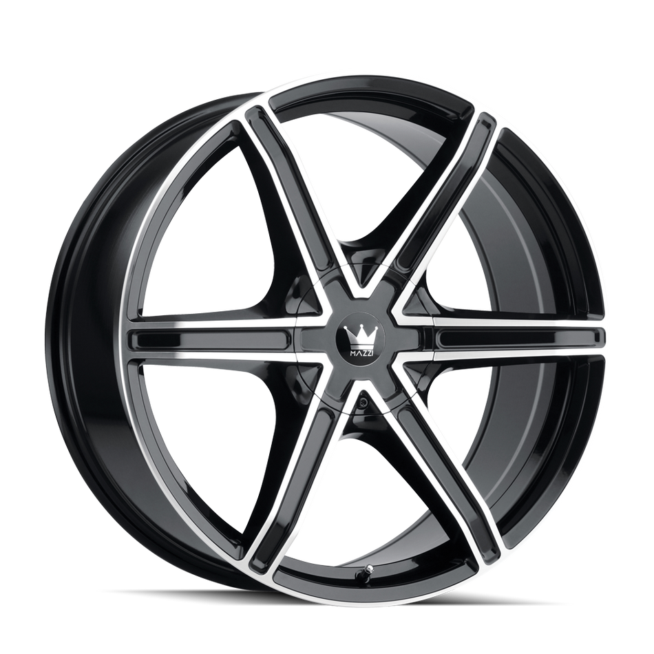 MAZZI STILTS 371 GLOSS BLACK MACHINED 20X8.5 5-110/5-115 35MM 72.6MM