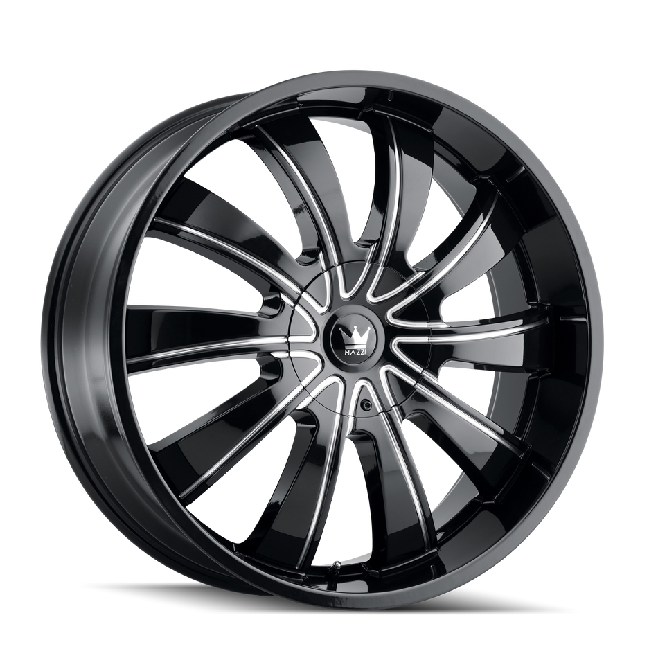 MAZZI ROLLA 374 GLOSS BLACK MILLED 24X9.5 5-127/5-139.7 18MM 87MM