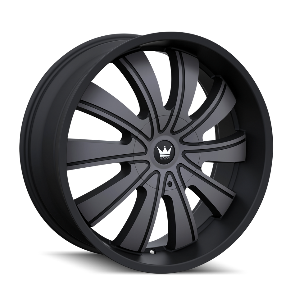 MAZZI ROLLA 374 MATTE BLACK MACHINED WITH DARK 24X9.5 6-135/6-139.7 30MM 106MM
