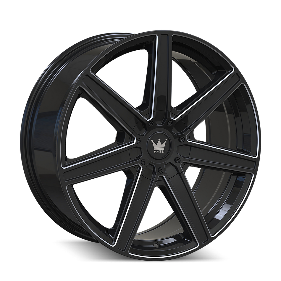MAZZI LAGUNA 376 GLOSS BLACK MILLED 18X8 5-112/5-120 35MM 74.1MM