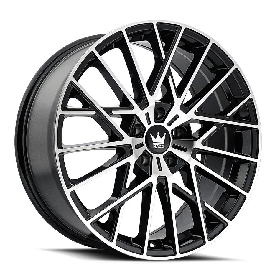 MAZZI JINX 378 GLOSS BLACK MACHINED 20X8.5 5-114.3 38MM 72.6MM