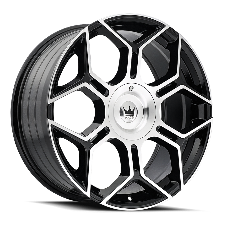 MAZZI LIBRA 379 GLOSS BLACK MACHINED 20X8.5 5-112/5-120 35MM 74.1MM