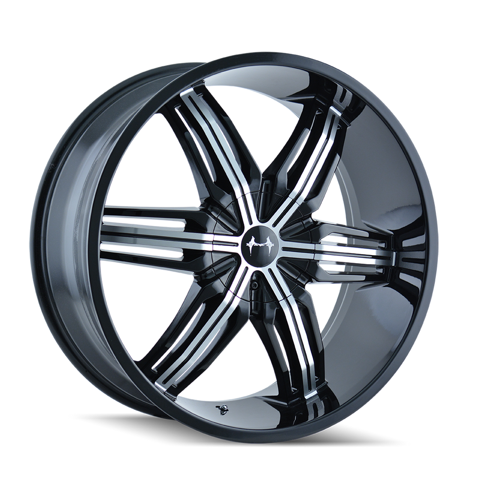 MAZZI FUSION 341 GLOSS BLACK MACHINED 20X8.5 5-115/5-120 18MM 74.1MM