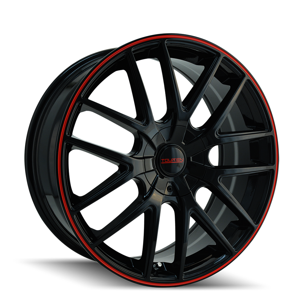 TOUREN TR60 3260 GLOSS BLACK WITH RED RING 20X8.5 5-110/5-115 40MM 72.62MM