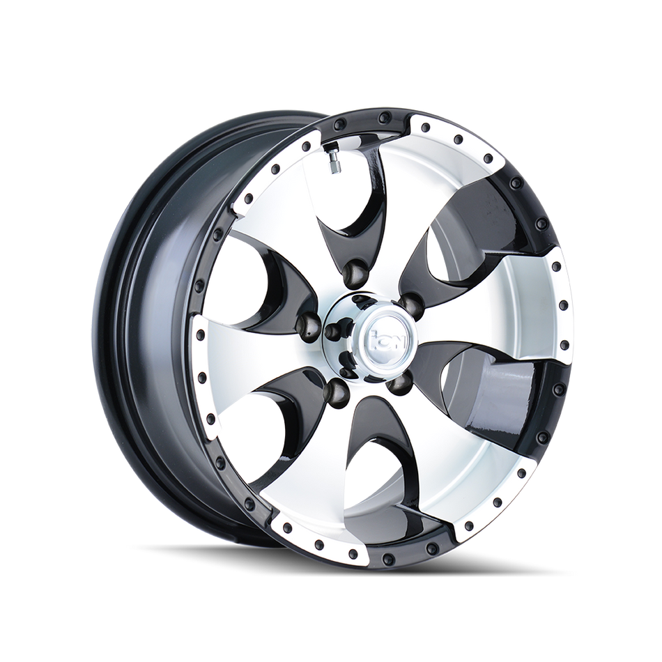 ION TRAILERWHEELS 136 GLOSS BLACK MACHINED 15X6 6-139.7 0MM 108MM