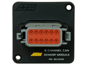 Converts two analog temp channels, two analog pressure channels, a tach input and fuel level input to AEMnet CANbus