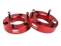 Suspension Leveling and Lift Kits, Control Leveling Kits, Front Spacers, Red Anodized, 2.00 in. Lift Front, Ford, Pair