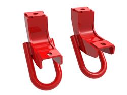 Tow Hook, Front, Red Powdercoated, Toyota Tundra, Pair