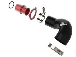 Muffler Eliminator Pipe, Turbo Muffler Delete, BladeRunner, Billet Aluminum, Red Anodized, 2.25 in. Diameter, Audi, VW, for aFe Charge Pipe, Kit