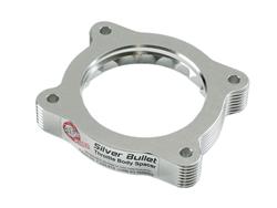 Throttle Body Spacer, Silver Bullet, 0.75 in. Thick, Billet Aluminum, Natural, Chevy, GMC, Kit