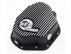 Differential Cover, Rear, 10-bolt, Aluminum, Machined Fins, Black Powdercoated, Dana 80, Each