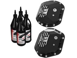 Differential Covers, 10-Bolt, Aluminum, Black, w/Gear Oil, Dana 30 Front, Dana 44 Rear, Jeep, Wrangler, Set