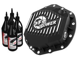 Differential Cover, AAM 11.5 14-bolt, Pro Series Rear Differential Cover Black w/ Machined Fins & Gear Oil