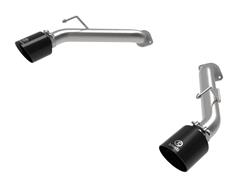Exhaust Systems, Takeda, Rear Axle-back, Dual, Stainless Steel, Brushed, Split Rear Exit, Black Tips, for Nissan, 3.0L, Kit