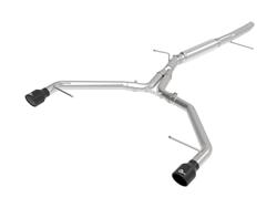 Exhaust Systems, Mach Force XP, Rear Axle-back, Single In/Dual Out, Stainless Steel, Natural, Split Rear Exit, Black Powdercoated Tips, Audi, Kit
