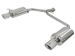 Exhaust System, Takeda, Rear Axle-back, Stainless, Natural, Split Rear Exit, for use on Honda®, 2.4L, Kit