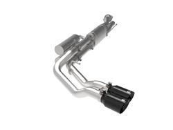 Exhaust System, Rebel Series, Cat-Back, Passenger Side Exit, 409 Stainless Steel, 3 in. Pipe, Black Tips, Ford, Kit