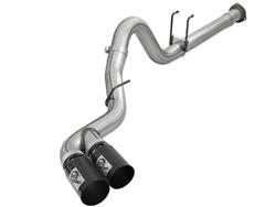 Exhaust System, Rebel XD Series, Single, 409 Stainless Steel, DPF-Back, Dual Powdercoated Black Stainless Steel Tips, Ford, Diesel, Kit