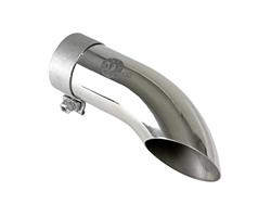 Exhaust Tip, Mach Force XP, Round/Turndown, Clamp-on, Stainless, Polished, 2.50 in. Inlet Diameter, 2.50 in. Outlet, 9.00 in. Length, Each